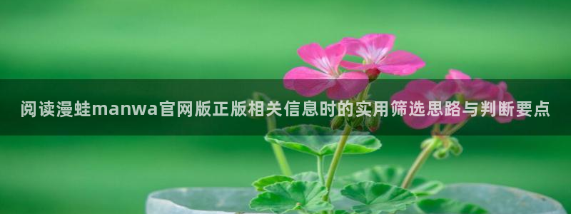 梦漫漫画韩国漫画:阅读漫蛙manwa官网版正版相关信息时的实用筛选思路与判断要点