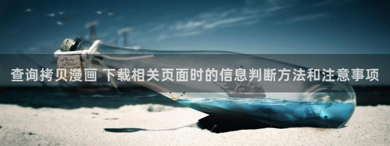 梦漫漫画动作漫画:查询拷贝漫画 下载相关页面时的信息判断方法和注意事项